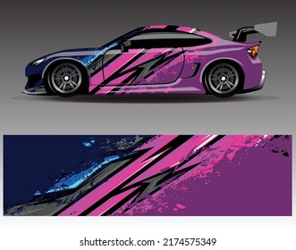 Car wrap decal graphics. Abstract eagle stripe  grunge racing and sport background for racing livery or daily use car vinyl sticker