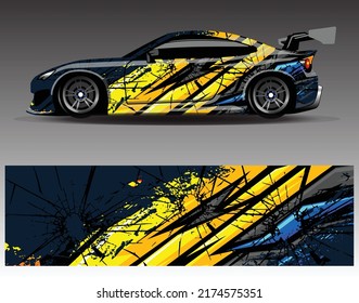 Car wrap decal graphics. Abstract eagle stripe  grunge racing and sport background for racing livery or daily use car vinyl sticker