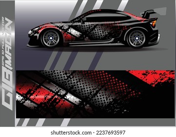Car wrap decal graphics. Abstract eagle stripe, grunge racing and sport background for racing livery or daily use car vinyl sticker