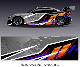 Car wrap decal graphics. Abstract eagle stripe, grunge racing and sport background for racing livery or daily use car vinyl sticker