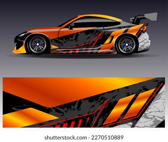 Car wrap decal graphics. Abstract eagle stripe, grunge racing and sport background for racing livery or daily use car vinyl sticker
