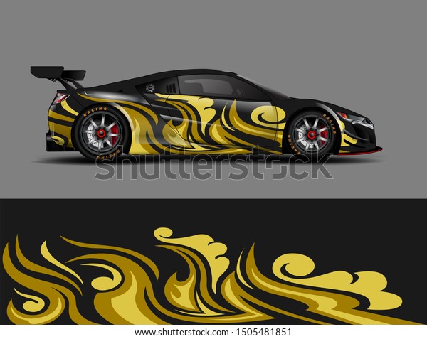 Car wrap decal graphics. Abstract stripe, grunge\
racing and sport background for racing livery or daily use car\
vinyl sticker
