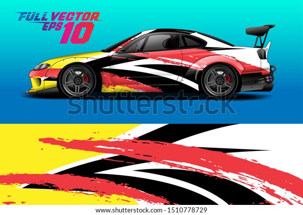 Car wrap decal graphics. Abstract\
background for racing livery or daily use car vinyl\
sticker