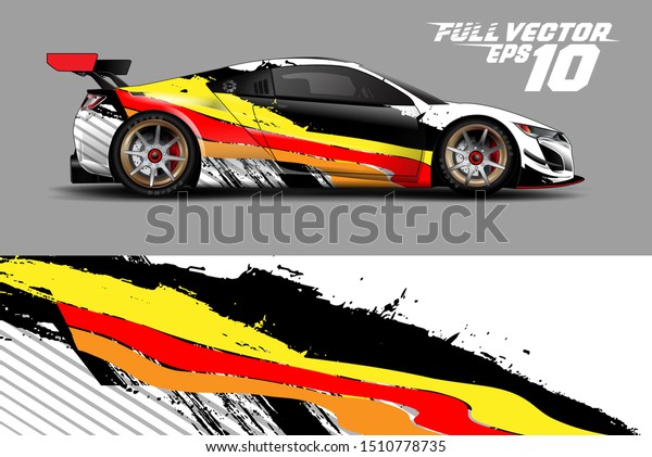 Car wrap decal graphics. Abstract\
background for racing livery or daily use car vinyl\
sticker