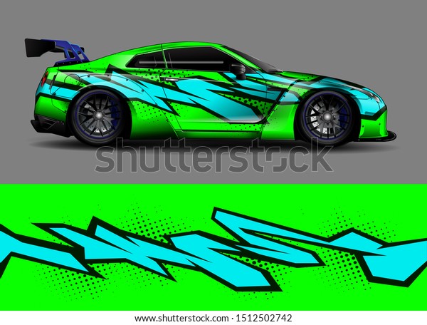 Car wrap
decal graphics. Abstract stripe and sport background for racing
livery or daily use car vinyl
sticker