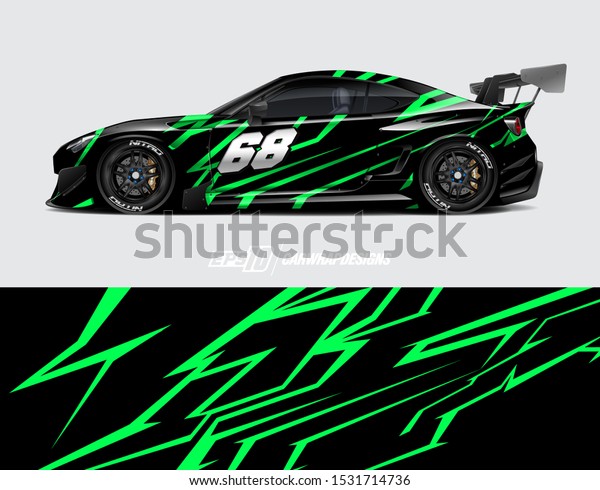 Car wrap\
decal graphics. Abstract racing and sport background for racing\
livery or daily use car vinyl\
sticker.