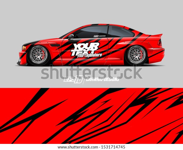 Car wrap\
decal graphics. Abstract racing and sport background for racing\
livery or daily use car vinyl\
sticker.