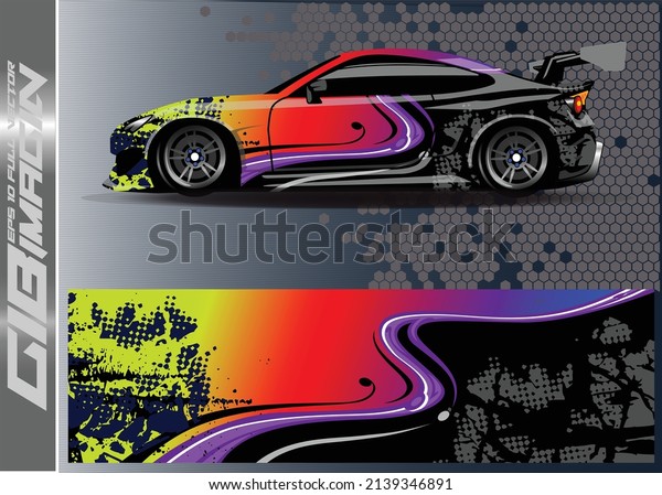 Car wrap decal graphics. Abstract eagle stripe,\
grunge racing and sport background for racing livery or daily use\
car vinyl sticker