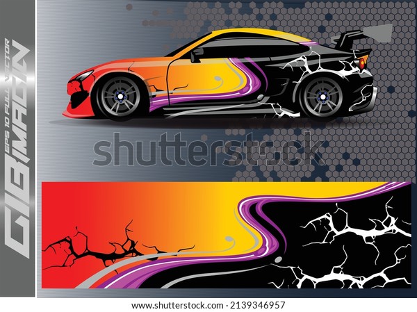 Car wrap decal graphics. Abstract eagle stripe,\
grunge racing and sport background for racing livery or daily use\
car vinyl sticker