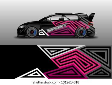 Car wrap decal line design vector. Graphic abstract background designs for vehicle