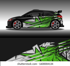 Car wrap decal livery design vector, rally race car vehicle sticker and tinting.