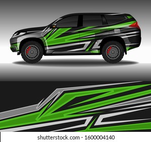 Car wrap decal livery design vector, rally race car vehicle sticker and tinting.