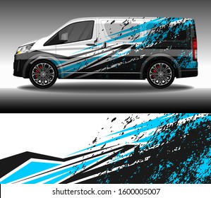 Car wrap decal livery design vector, rally race car vehicle sticker and tinting.