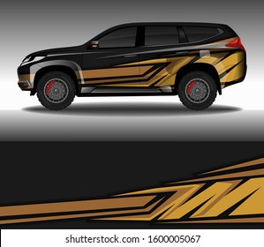Car wrap decal livery design vector, rally race car vehicle sticker and tinting.