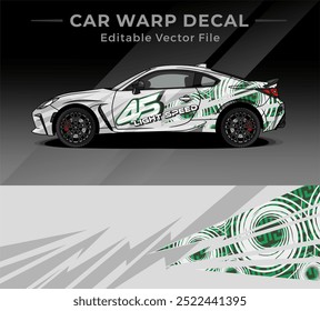 Car Wrap decal. Car livery vector abstract. Mockup design ready to Print