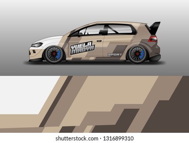 Car wrap decal racing design vector. Graphic kit background designs for vehicle 