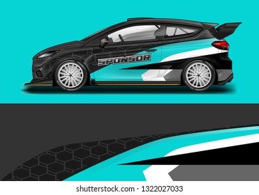 Car wrap decal racing design vector. Graphic abstract background designs for vehicle, rally, livery, sport eps 10