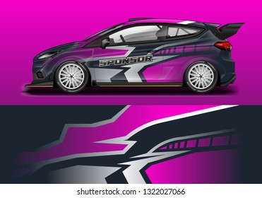 Car wrap decal racing design vector. Graphic abstract background designs for vehicle, rally, livery, sport eps 10