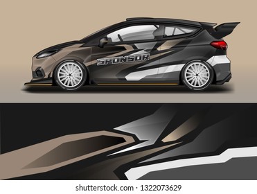 Car wrap decal racing design vector. Graphic abstract background designs for vehicle, rally, livery, sport eps 10 