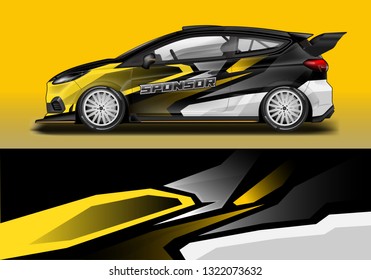 Car wrap decal racing design vector. Graphic abstract background designs for vehicle, rally, livery, sport eps 10 