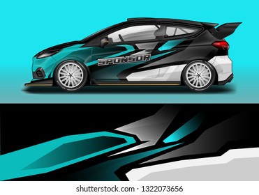 Car wrap decal racing design vector. Graphic abstract background designs for vehicle, rally, livery, sport eps 10 