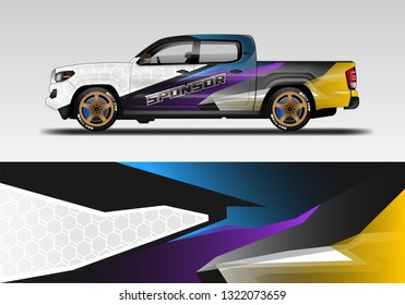 Car wrap decal racing design vector. Graphic abstract background designs for vehicle, rally, livery, sport eps 10 
