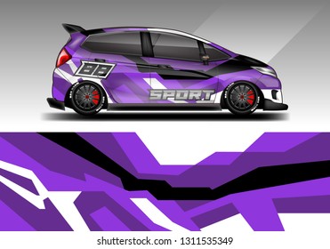 Car wrap decal rally design vector. Graphic abstract background designs for vehicle .
