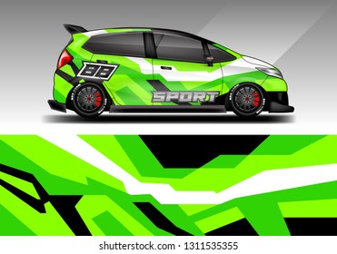 Car wrap decal rally design vector. Graphic abstract background designs for vehicle .