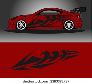 car wrap decal stripe racing arrow shot tribal design abstract isolated on red background sport car speed