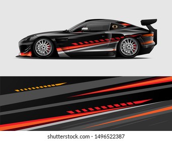 car wrap, decal, vinyl sticker designs concept. auto design geometric stripe abstract background for wrap vehicles, race cars, cargo vans, pickup trucks and livery. racing or daily use