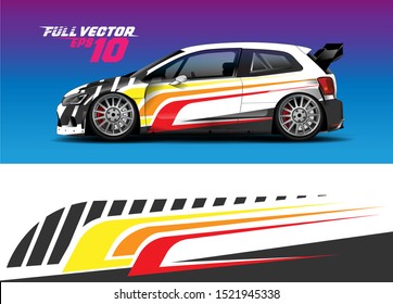 car wrap decal vinyl sticker design concept. with stripe grunge abstract background for race, livery, signage and daily use car.