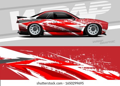 car wrap decal vinyl sticker design concept. with stripe grunge abstract background