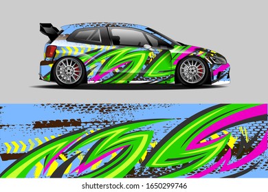 car wrap decal vinyl sticker design concept. with stripe grunge abstract background