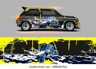 car wrap, decal, vinyl sticker designs concept. auto design geometric stripe tiger background for wrap vehicles, race cars, cargo vans, and livery