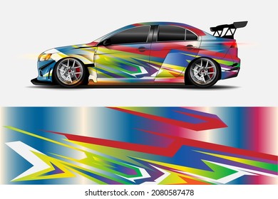 car wrap, decal, vinyl sticker designs concept. auto design geometric stripe tiger background for wrap vehicles, race cars, cargo vans, and livery