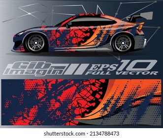 car wrap, decal, vinyl sticker designs concept. auto design geometric stripe tiger background for wrap vehicles, race cars, cargo vans, and livery
