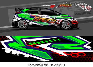 car wrap design. with abstract background vector concept for vehicle vinyl wrap and automotive decal livery