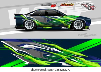 car wrap design. with abstract background vector concept for vehicle vinyl wrap and automotive decal livery