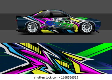 Car Wrap Design. With Abstract, Bold And Aggressive Graphic Vector Eps10