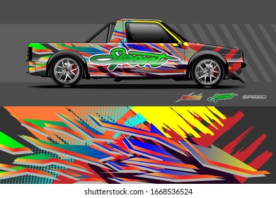 car wrap design. with abstract, bold and aggressive graphic vector eps10