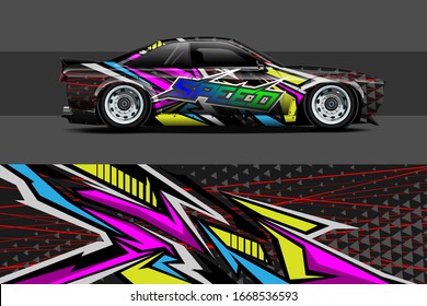 car wrap design. with abstract, bold and aggressive graphic vector eps10