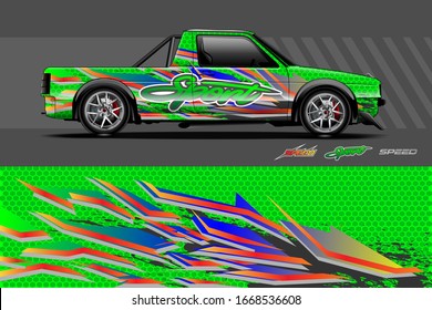 Diseño de envoltura de camión. con abstracto, negrita y agresivo vectoriales gráficos10