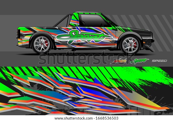 car wrap design. with abstract, bold and aggressive\
graphic vector eps10