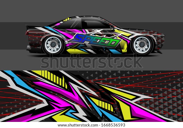 car wrap design. with abstract, bold and aggressive\
graphic vector eps10