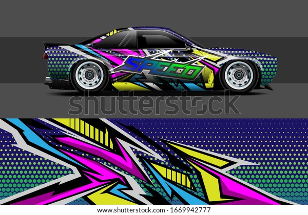 car wrap design. with abstract, bold and\
aggressive graphic