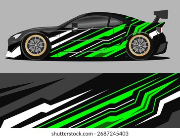 Auto Wrap Design mit abstrakter Geometrie grüne Farbe Thema	