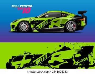 car wrap design with abstract skull grunge background concept