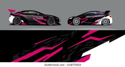 Car wrap design abstract strip and background for Car wrap and vinyl sticker