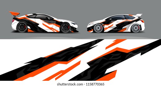 Car wrap design abstract strip and background for Car wrap and vinyl sticker