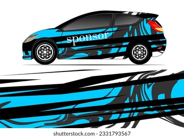 diseño de ajuste de coches con tema de color azul y negro